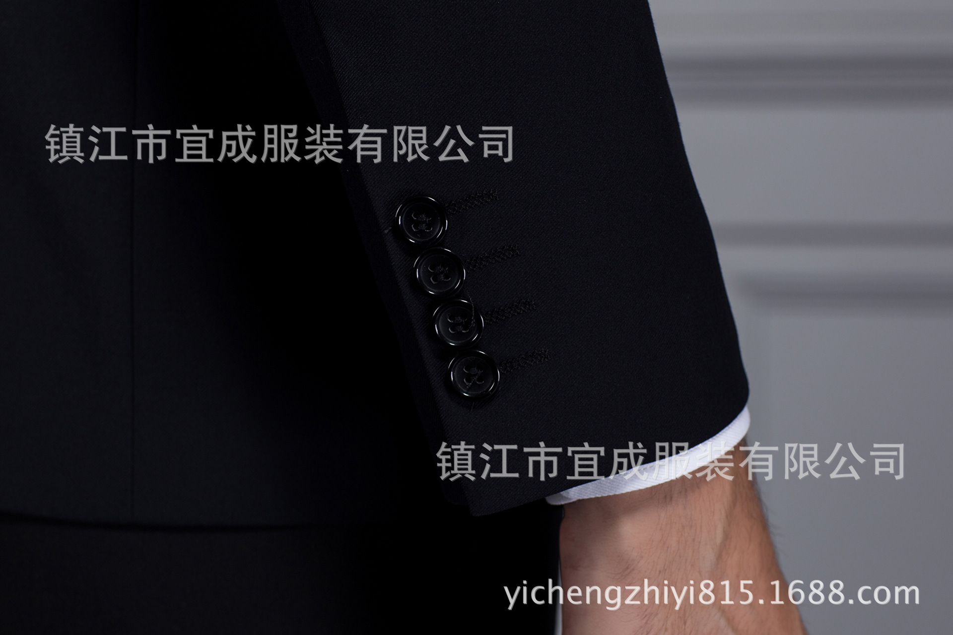 天津黑色商務休閑修身男士西服套裝